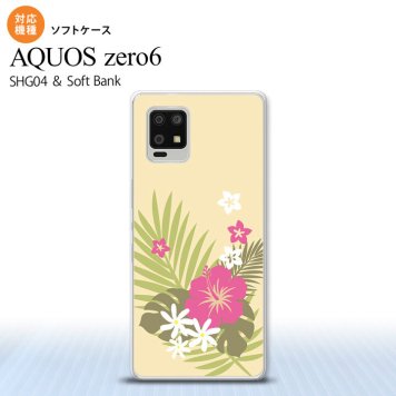 SHG04 SHG04 ZERO6 AQUOS zero6 スマホケース ソフトケース ハイビスカス D ベージュ ピンク メンズ レディース nk-zero6-tp1053