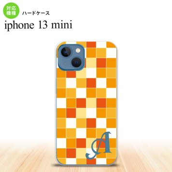 iPhone13mini iPhone13 mini ケース ハードケース スクエア モザイク オレンジ +アルファベット  nk-i13m-1015i