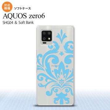 SHG04 SHG04 ZERO6 AQUOS zero6 スマホケース ソフトケース ダマスク D 水色 メンズ レディース nk-zero6-tp1035