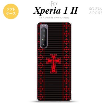 Xperia 1 II 5G スマホケース 背面カバー ストラップホール有り ソフトケース ゴシック 黒 赤 ストラップホール おしゃれ かわいい かっこいい メンズ レディース nk-xp12-tp1010