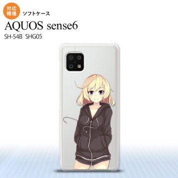 SH-54B SHG05 AQUOS sense6 スマホケース ソフトケース 女の子 A クリア メンズ レディース nk-sens6-tp1321