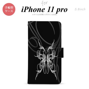iPhone11Pro iPhone11 Pro 手帳型スマホケース カバー ピンスト 黒 白  nk-004s-i11p-dr1243