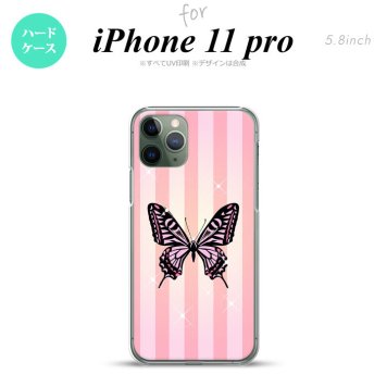 iPhone11Pro iPhone11 Pro スマホケース ハードケース バタフライ 蝶 E ピンク メンズ レディース nk-i11p-314