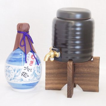本格焼酎サーバー1000cc(18cm×24cm 1kg)セット小手川酒造 本格麦焼酎六花25°(大分県)  720ml×1本