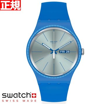 swatch スウォッチ 腕時計 メンズ レディース オリジナルズ ニュージェント ブルー レイルズ Originals New Gent BLUE RAILS SUON714