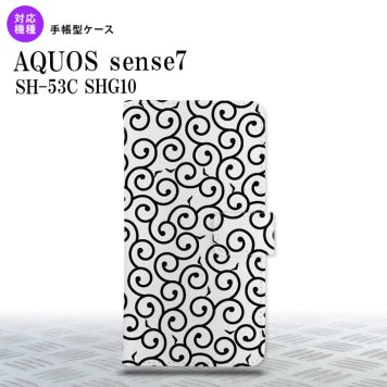 sense7 sense7 手帳型スマホケース カバー 唐草 クリア 黒 2022年 11月発売 nk-004s-sens7-dr1126