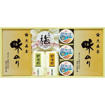 香味彩々 [26-2905-060] NK-503 大森屋 味のり 静岡煎茶 静岡深蒸し茶 紀州南高梅 ツナ缶 和食 朝食 ご飯のお供 詰め合わせ 常温 保存食 お歳暮 お中元 ギフト プレゼント 内祝い お返し 贈り物