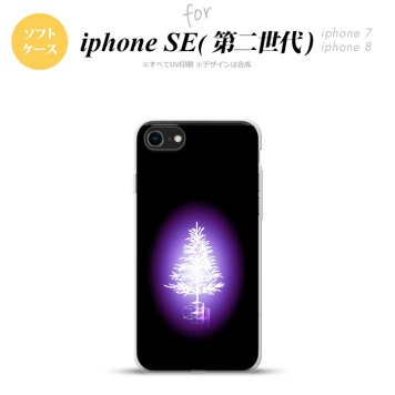 iPhoneSE 2 第二世代 iPhone8&iPhone7 共用 スマホケース 背面カバー ソフトケース ツリー 紫 おしゃれ かわいい かっこいい メンズ レディース nk-ise2-tp628