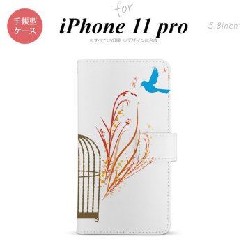 iPhone11Pro iPhone11 Pro 手帳型スマホケース カバー 青い鳥 赤  nk-004s-i11p-dr1294