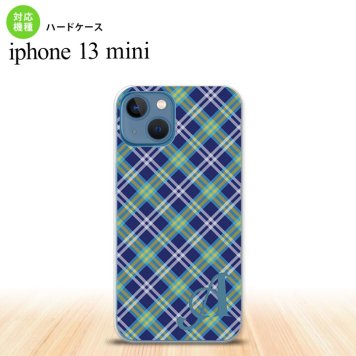 iPhone13mini iPhone13 mini ケース ハードケース チェック A 青 +アルファベット  nk-i13m-437i