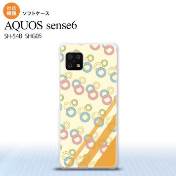 SH-54B SHG05 AQUOS sense6 スマホケース ソフトケース 丸 黄 メンズ レディース nk-sens6-tp1661