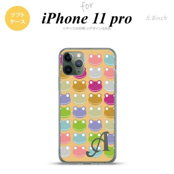 iPhone11Pro iPhone11 Pro スマホケース ソフトケース カエル かえる B ベージュ +アルファベット メンズ レディース nk-i11p-tp164i