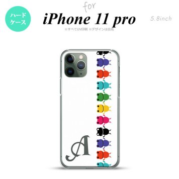 iPhone11Pro iPhone11 Pro スマホケース ハードケース カエル かえる 帯 A 白 +アルファベット メンズ レディース nk-i11p-671i