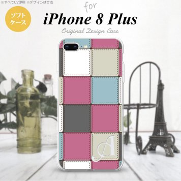 【iPhone8Plus】【スマホケース/スマホカバー】【アイフォン8プラス】iPhone8Plus スマホケース ケース アイフォン8プラス イニシャル パッチワーク風 ミックスB nk-ip8p-tp1672ini【メール便送料無料】