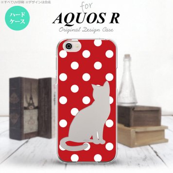 【SH03J】【スマホケース/スマホカバー】【アクオス R】SH03J スマホケース AQUOS R SH-03J カバー アクオス R 猫 水玉赤B nk-sh03j-974【メール便送料無料】