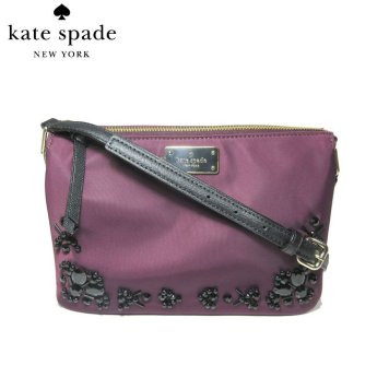 ケイト・スペード アウトレット kate spade ショルダーバッグ WKRU5409-513 madelyne / wilson road embellished ナイロン×ビジュー ショルダーバッグ / ポシェット (513)deep plum:ワイン系×ブラック