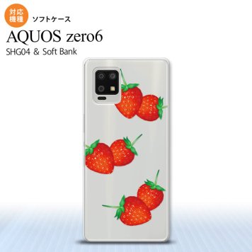 SHG04 SHG04 ZERO6 AQUOS zero6 スマホケース ソフトケース 苺 イチゴ 大 赤 メンズ レディース nk-zero6-tp041