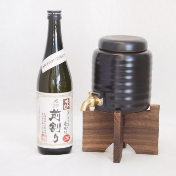 本格焼酎サーバー1000cc(18cm×24cm 1kg)セット井上酒造 本格麦焼蔵詰前割り酎独奏会りさいたる12° (大分県) 720ml×1本