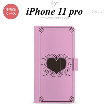 iPhone11Pro iPhone11 Pro 手帳型スマホケース カバー ハート 飾り ピンク  nk-004s-i11p-dr612