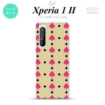 Xperia 1 II 5G スマホケース 背面カバー ストラップホール有り ハードケース トランプ スペード ベージュ ピンク ストラップホール おしゃれ かわいい かっこいい メンズ レディース nk-xp12-540