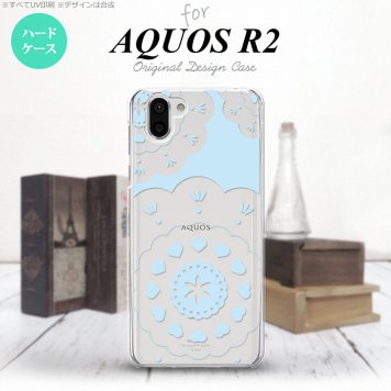 AQUOS R2 アクオス アール2 SH-03K SHV42 専用 スマホケース カバー ハードケース レース・クリア 青 nk-r2-1485[スマホ,スマホケース,スマホカバー,ケース,カバー,ジャケット]