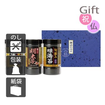 食卓のやまや 博多辛子明太子味海苔&旬摘み味海苔セット 味付け海苔 　　(プレゼント ギフト 基本送料 のし 包装 ラッピング 紙袋 無料 内祝 内祝い お返し 快気祝い 快気祝 快気内祝 お返し 出産祝い 出産内祝い お返し 結婚内祝い 結婚祝 結婚祝い 引出物 新築祝い 新築内祝 お返し 香典返し お供え 御供 法事 志 満中陰志 御供 粗供養)