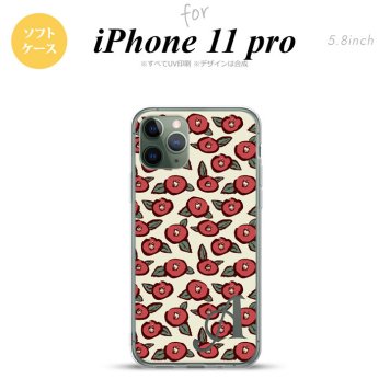 iPhone11Pro iPhone11 Pro スマホケース ソフトケース つばき ベージュ +アルファベット メンズ レディース nk-i11p-tp1701i