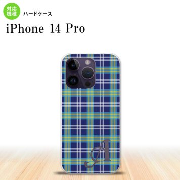 iPhone14 Pro iPhone14 Pro スマホケース 背面ケース ハードケース チェック B 青 +アルファベット 2022年 9月発売 nk-i14p-438i