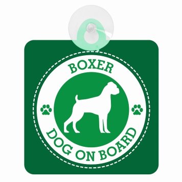 セーフティサイン DOG ON BOARD BOXER ボクサー グリーン 安全運転 車内用 吸盤タイプ 煽り運転対策 収れん火災防止タイプ 安全対策 カーサイン 吸盤 肉球マーク