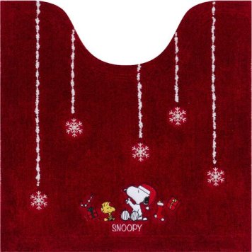スヌーピー ウッドストック PEANUTS ハッピースヌーピー トイレマット レッド 60×60