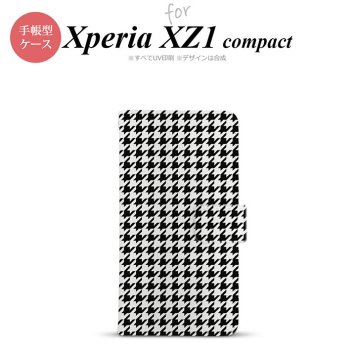 【手帳型 スマホ カバー ケース】【SO02K】【エクスペリア XZ1】手帳型 ケース SO-02K スマホ カバー Xperia XZ1 Compact エクスペリア 千鳥柄 黒白 nk-004s-so02k-dr913【メール便送料無料】