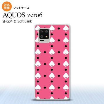 SHG04 SHG04 ZERO6 AQUOS zero6 スマホケース ソフトケース トランプ スペード ピンク 白 メンズ レディース nk-zero6-tp542