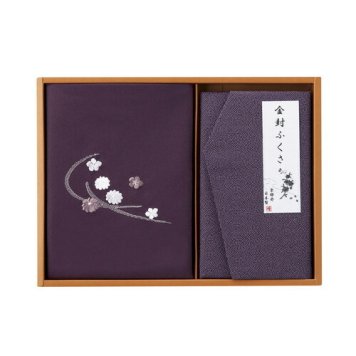 【送料無料・包装無料・のし無料】刺繍入り二巾風呂敷&金封ふくさ 紫 H023(B5) ギフト 敬老の日 入学祝い 卒業祝い 就職祝い 結婚祝い 誕生日 出産祝い 引越祝い 香典返し 新盆 初盆 御礼 お中元 内祝い 快気祝い ご挨拶 志 法事