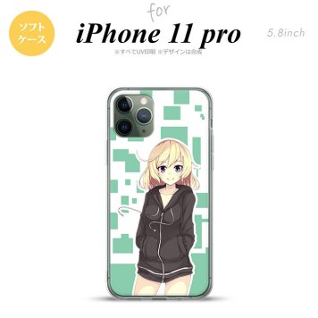 iPhone11Pro iPhone11 Pro スマホケース ソフトケース 女の子 A 緑 メンズ レディース nk-i11p-tp1326