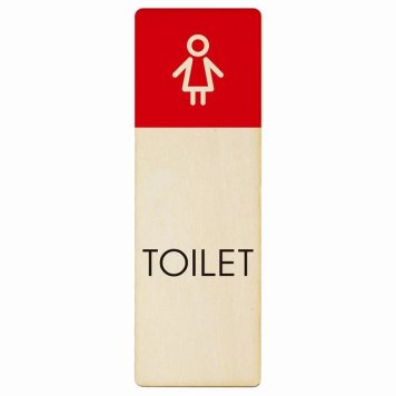 トイレ プレート 木製 女 I1 長方形 縦書き 9x27cm ドア サインステッカー ピクトサイン トイレマーク表示 案内 注意 施設 御手洗 TOILET おしゃれ シンプル 安全対策