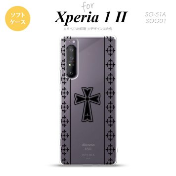 Xperia 1 II 5G スマホケース 背面カバー ストラップホール有り ソフトケース ゴシック クリア 黒 ストラップホール おしゃれ かわいい かっこいい メンズ レディース nk-xp12-tp1005