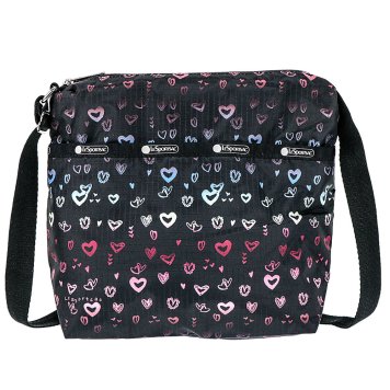 レスポートサック LeSportsac バッグ ショルダーバッグ 斜めがけバッグ 7562 D995 SMALL CLEO CROSSBODY スモールクレオ クロスボディ HEART BEAT ブラック系マルチ
