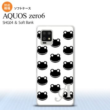 SHG04 SHG04 ZERO6 AQUOS zero6 スマホケース ソフトケース カエル かえる A 白 黒 +アルファベット メンズ レディース nk-zero6-tp167i
