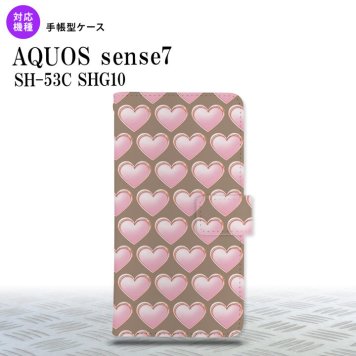 sense7 sense7 手帳型スマホケース カバー ハート 茶 2022年 11月発売 nk-004s-sens7-dr176