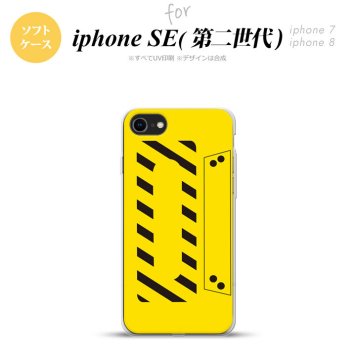 iPhoneSE 2 第二世代 iPhone8&iPhone7 共用 スマホケース 背面カバー ソフトケース カセットテープ 黄 おしゃれ かわいい かっこいい メンズ レディース nk-ise2-tp190