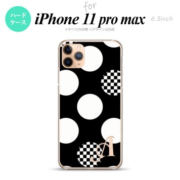 iPhone11ProMax iPhone11pro max スマホケース ハードケース 水玉 A 黒 白 +アルファベット メンズ レディース nk-i11pm-1111i
