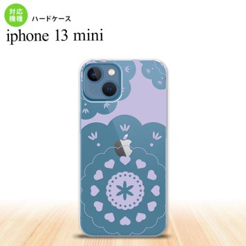 iPhone13mini iPhone13 mini ケース ハードケース レース クリア 紫  nk-i13m-1486