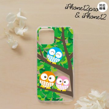 iPhone12/iPhone12pro iPhone12 / iPhone12pro スマホケース ソフトケース フクロウ B 緑 メンズ レディース nk-i12-tp1093