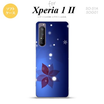 Xperia 1 II 5G スマホケース 背面カバー ストラップホール有り ソフトケース 雪 B 紺 ストラップホール おしゃれ かわいい かっこいい メンズ レディース nk-xp12-tp638
