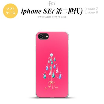 iPhoneSE 2 第二世代 iPhone8&iPhone7 共用 スマホケース 背面カバー ソフトケース ツリーイヤリング ピンク おしゃれ かわいい かっこいい メンズ レディース nk-ise2-tp632