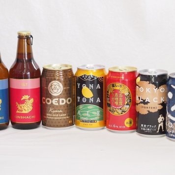 クラフトビール7本セット(インドの青鬼IPA缶 コエド伽羅 缶 名古屋赤味噌ラガー缶 よなよなエール缶 東京ブラック缶 金しゃちアルト瓶 金しゃちピルスナー瓶) 350ml×5本 330ml×2本
