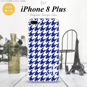 【iPhone8Plus】【スマホケース/スマホカバー】【アイフォン8プラス】iPhone8Plus スマホケース ケース アイフォン8プラス イニシャル 千鳥柄(大) 青白 nk-ip8p-tp920ini【メール便送料無料】