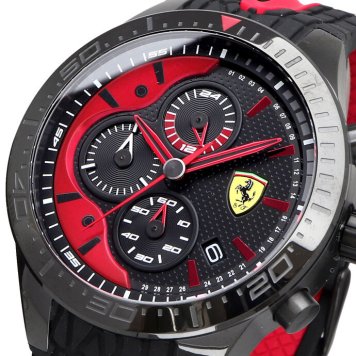 Scuderia Ferrari 腕時計 スクーデリア フェラーリ 時計 ウォッチ レッドレブ クロノグラフ RedRev Chronograph メンズ ブラック×レッド 0830592 海外モデル [並行輸入品] 誕生日 プレゼント ギフト 入学祝い 社会人 新生活 母の日 父の日