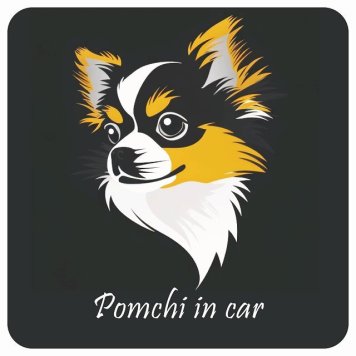 ドッグ カーステッカー イラスト付 Dog in Car ポメチワ Bタイプ セーフティサイン 犬種別 正方形 13x13cm シール リア あおり運転対策 Dog Sticker 屋外 屋内 防水 かわいい おしゃれ 安全対策 カーサイン