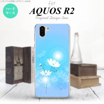 AQUOS R2 アクオス アール2 SH-03K SHV42 専用 スマホケース カバー ハードケース コスモス 水色 nk-r2-607[スマホ,スマホケース,スマホカバー,ケース,カバー,ジャケット]